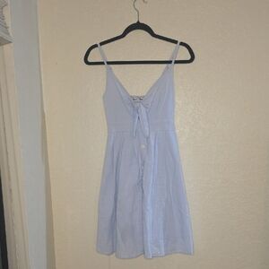 Reformation Light Blue Tie-Front Mini Dress